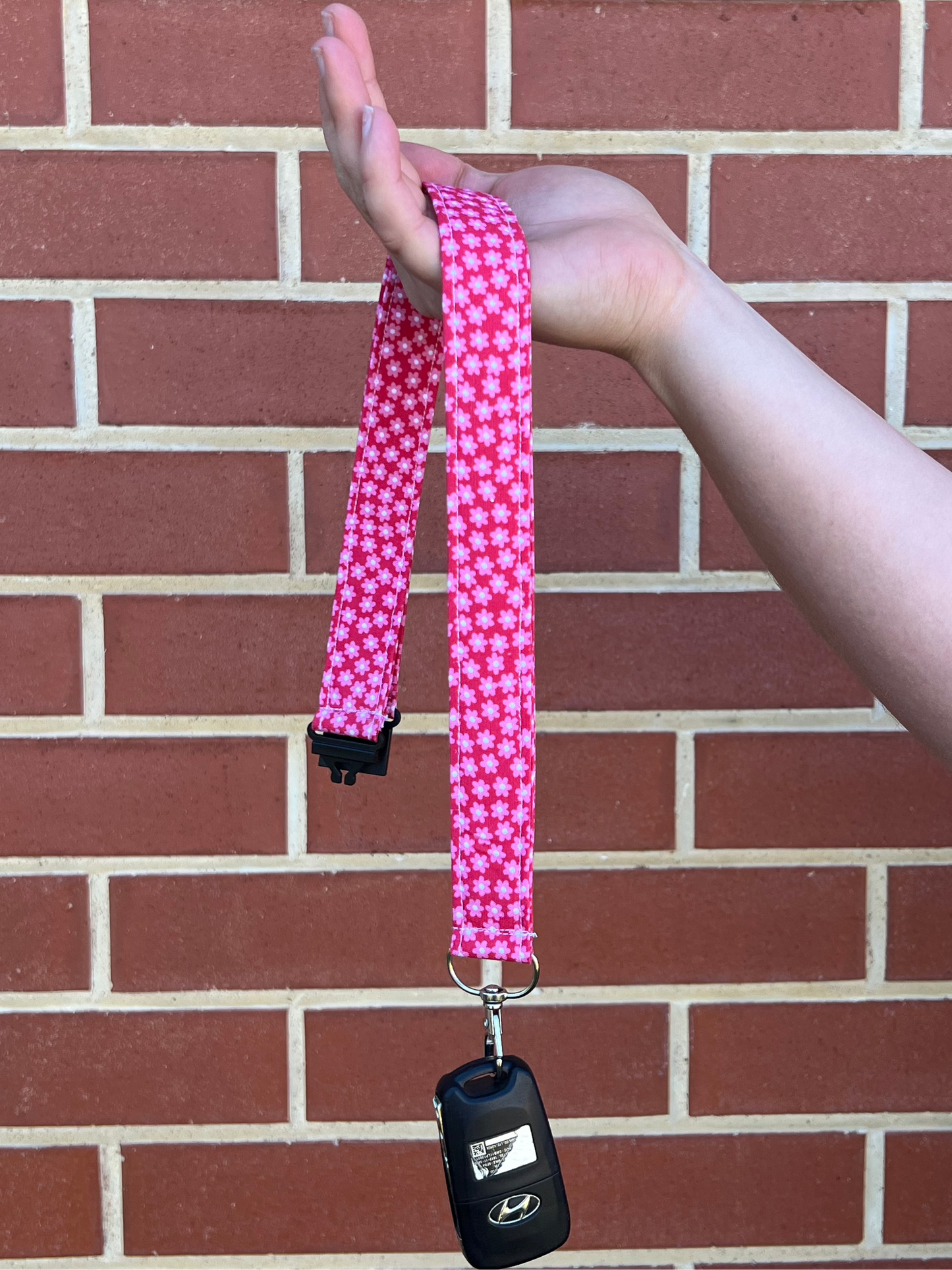Fabric Lanyard - Red Floral