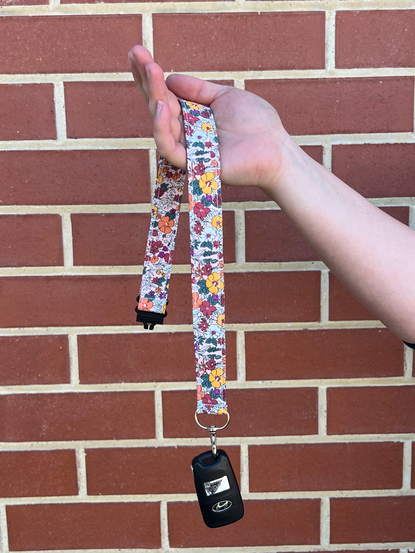 Fabric Lanyard - Peach Floral