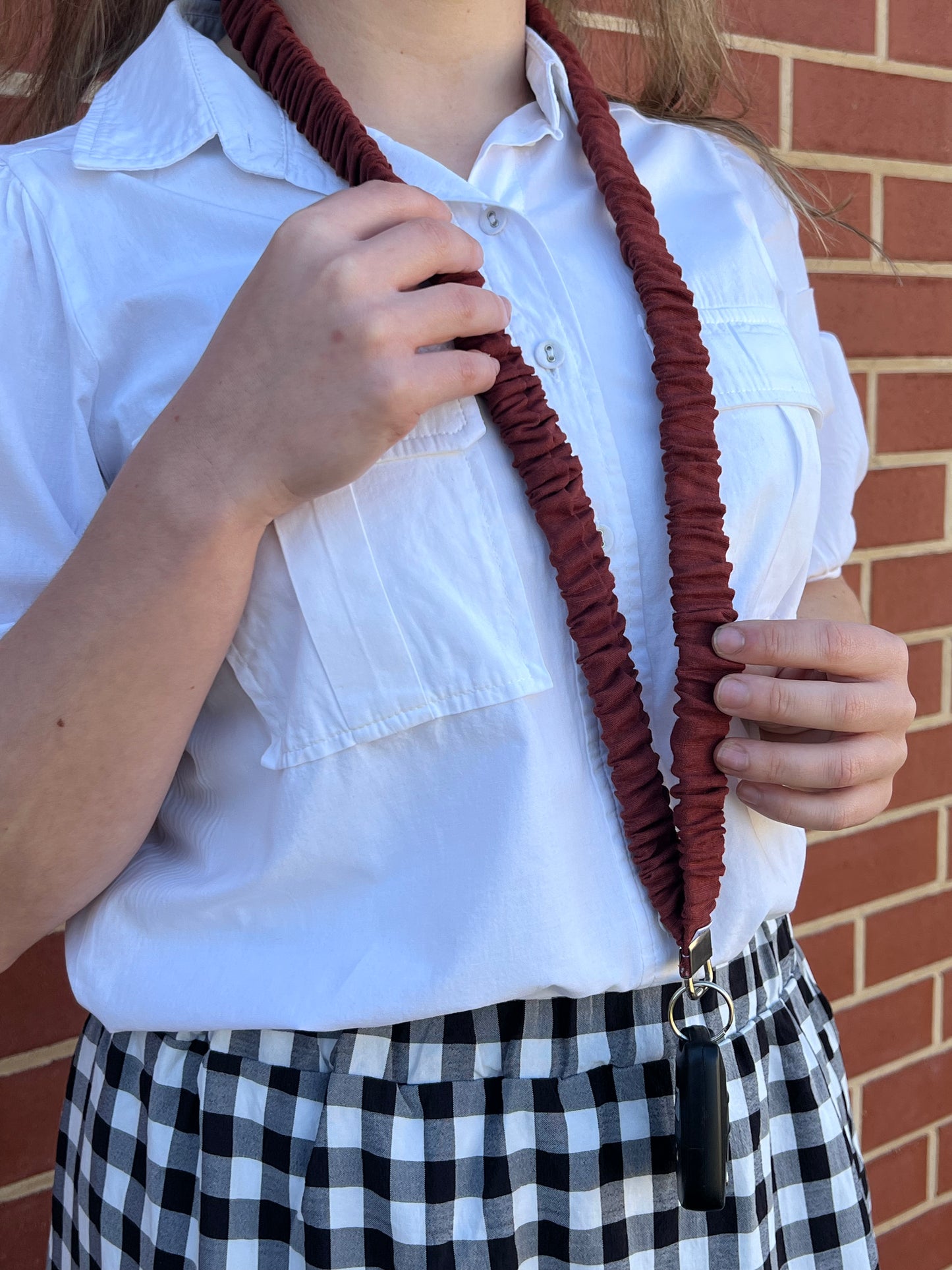 Scrunchie Lanyard - Brown Linen