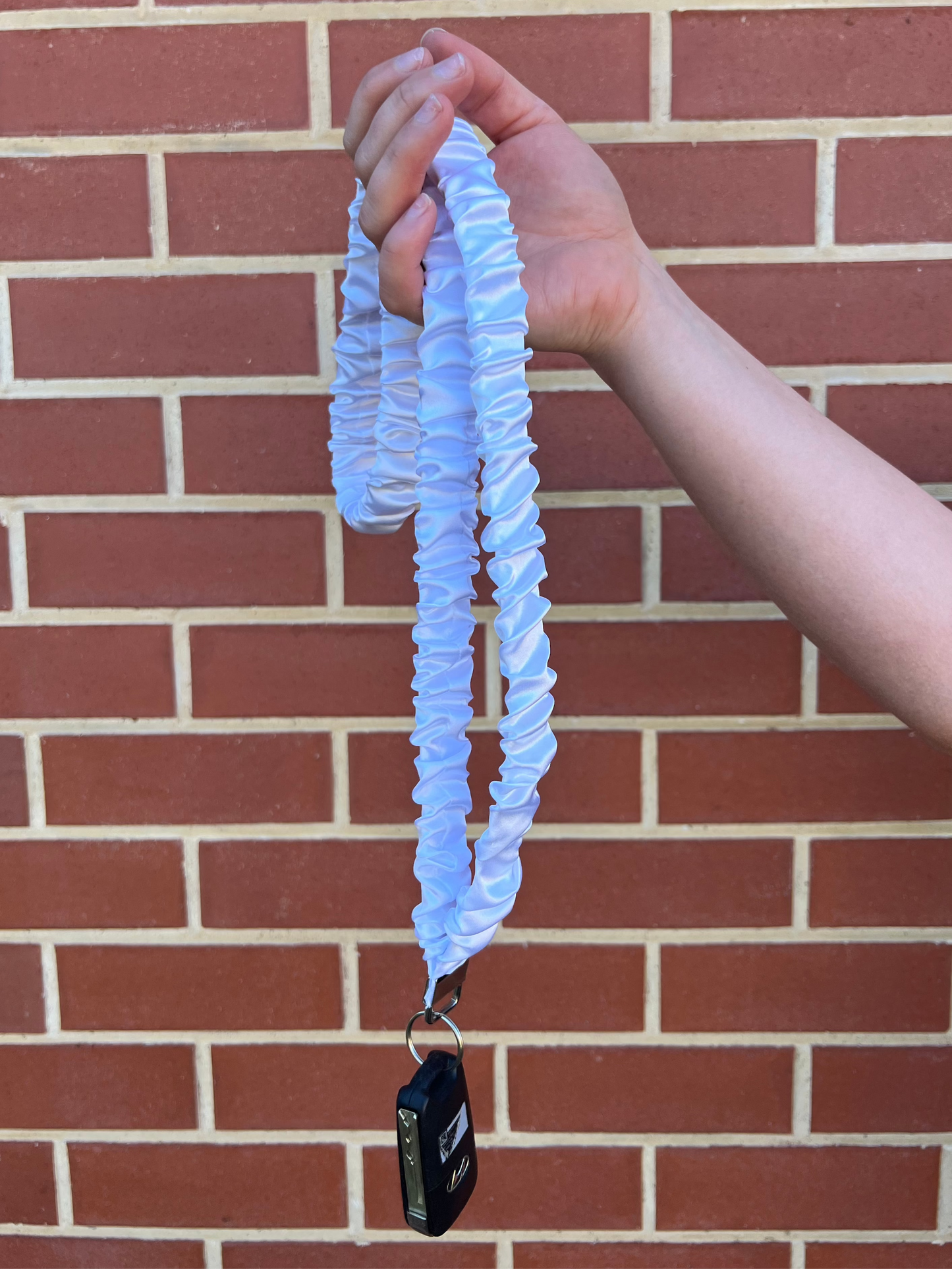 Scrunchie Lanyard - White Satin