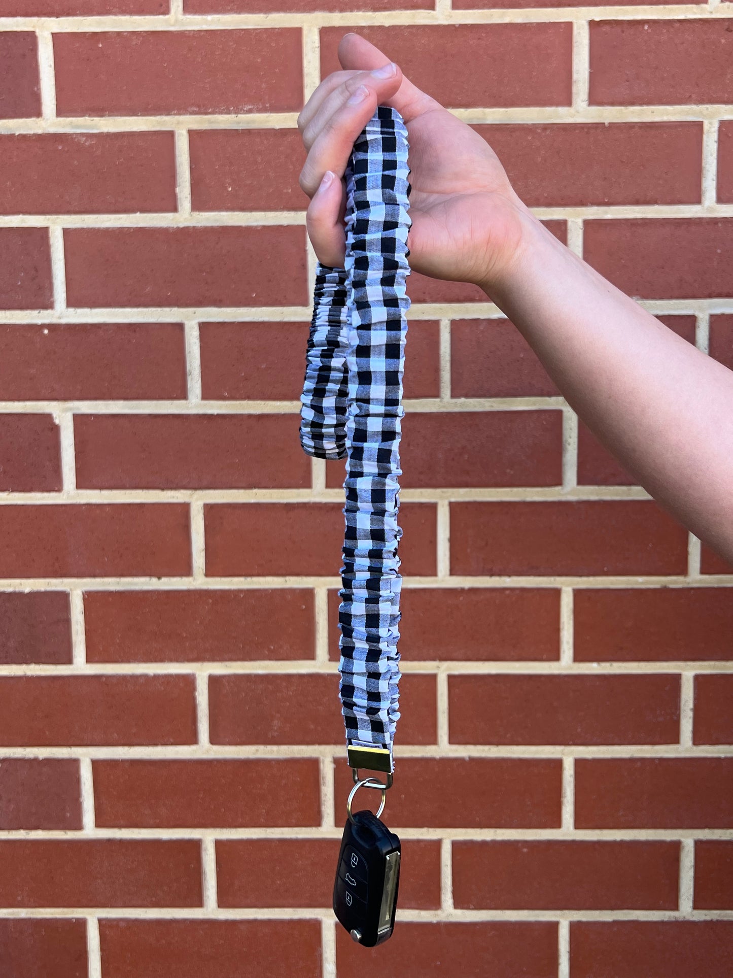 Scrunchie Lanyard - Black Gingham