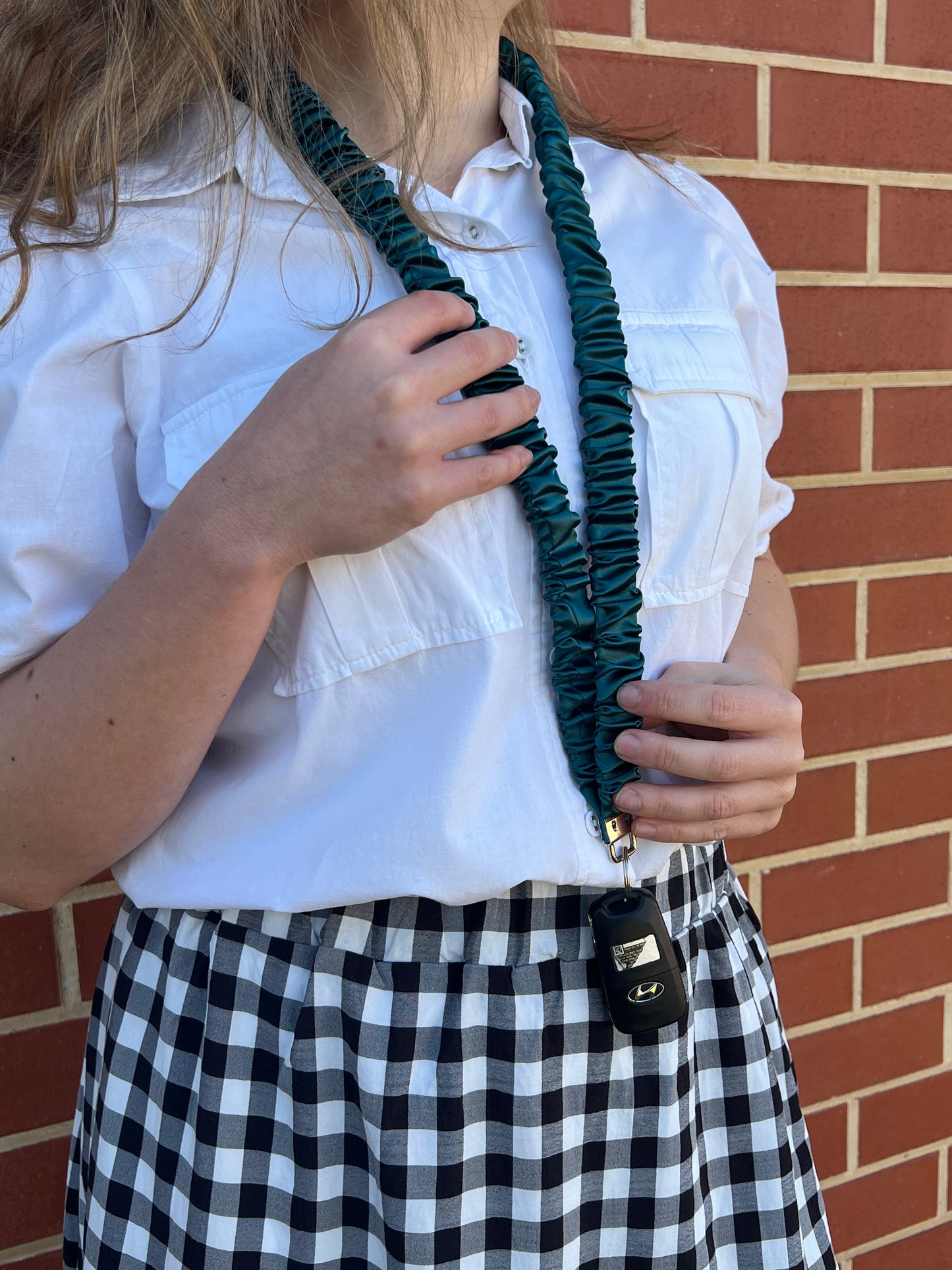 Scrunchie Lanyard - Emerald Satin