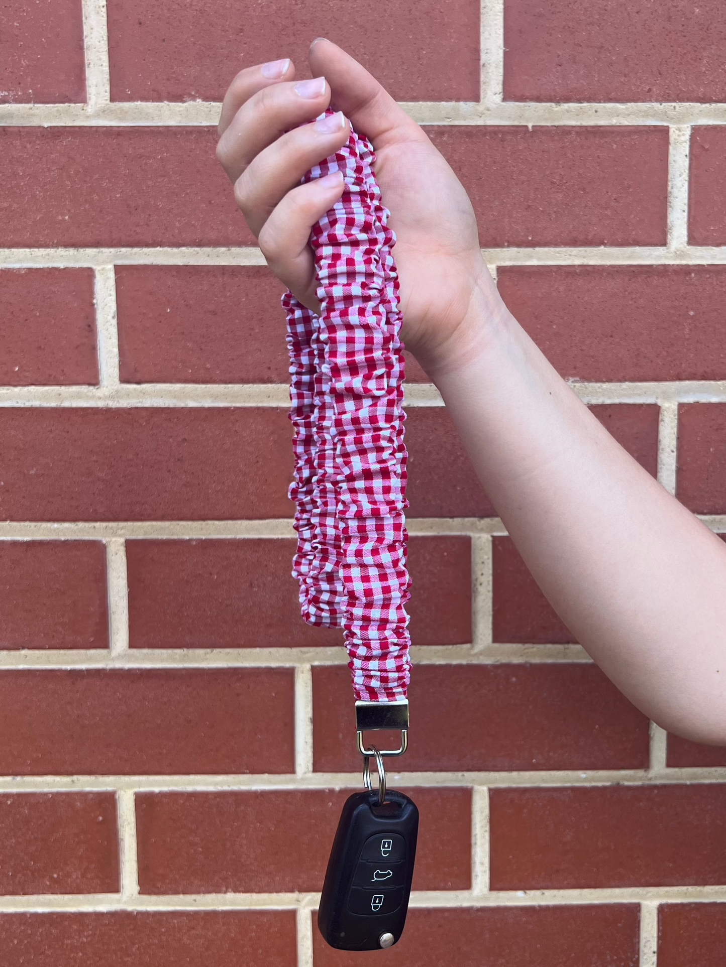 Scrunchie Lanyard - Red Gingham