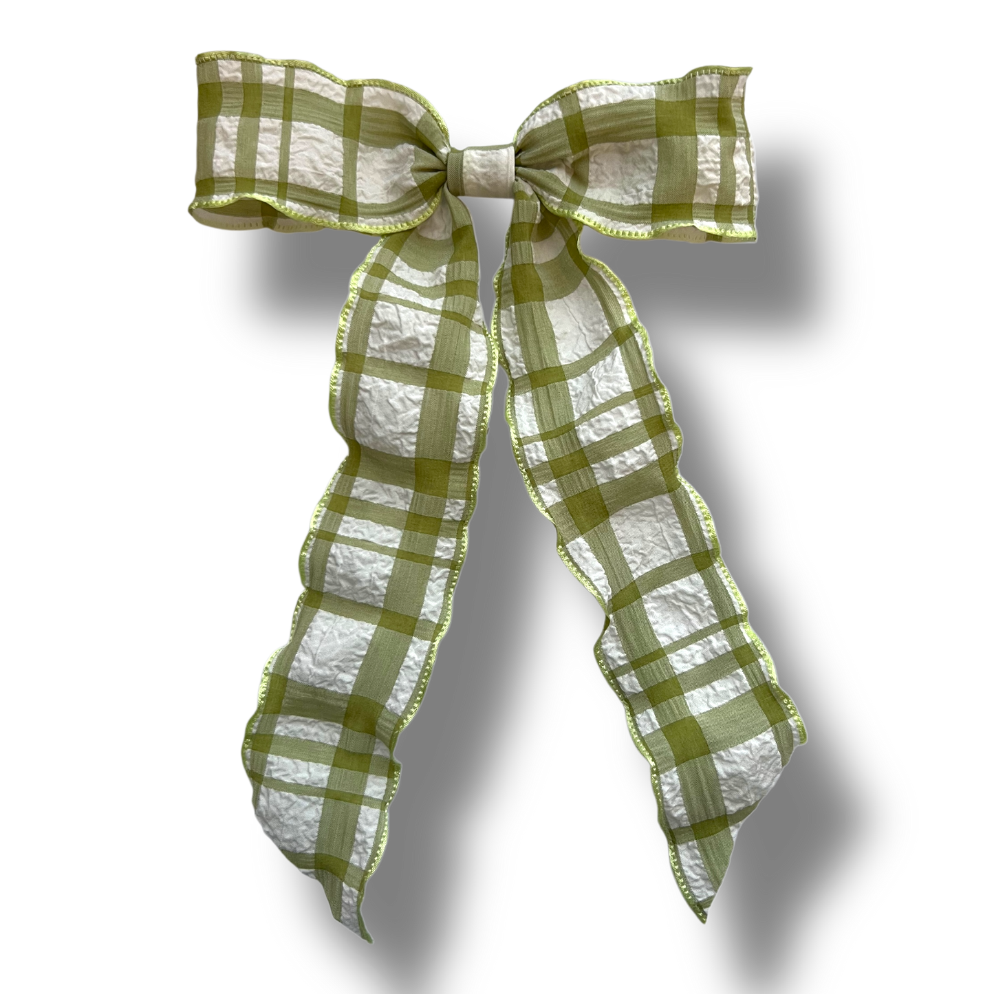 Ribbon Bow - Lime Gingham