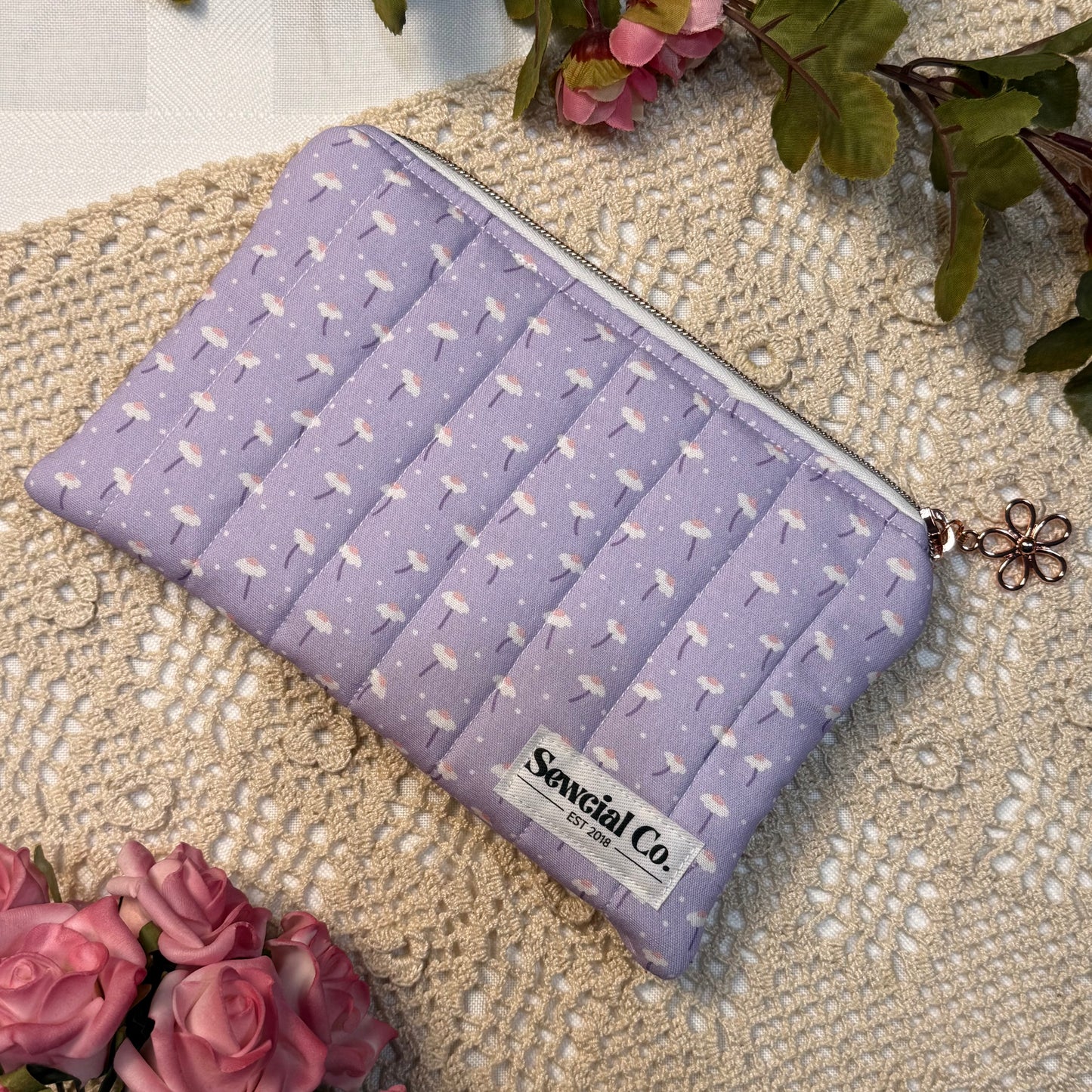 Small Pouch - Purple Daisy