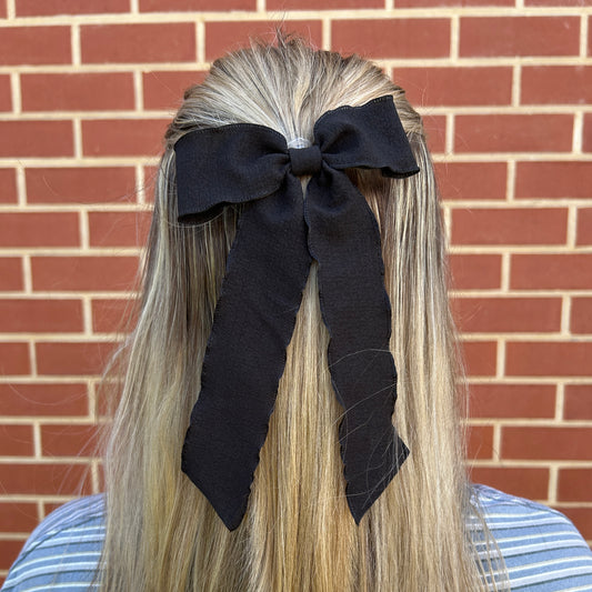 Ribbon Bow - Black Wave