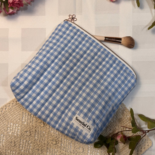 Boxed Pouch - Blue Gingham
