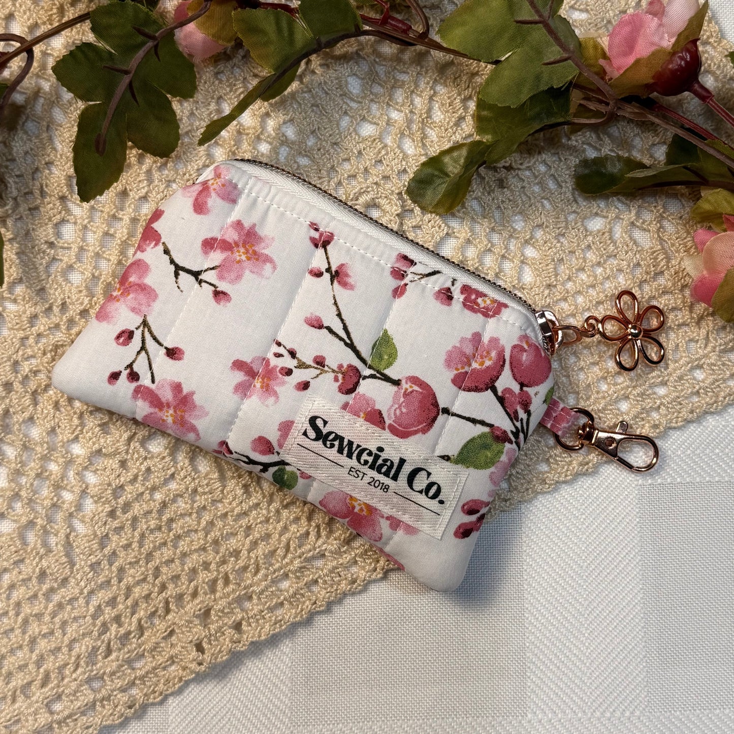 Keyring Pouch - Cherry Blossom