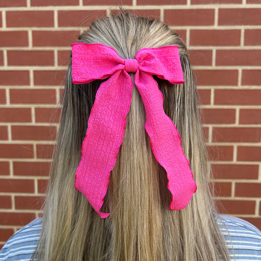 Ribbon Bow - Hot Pink Wave