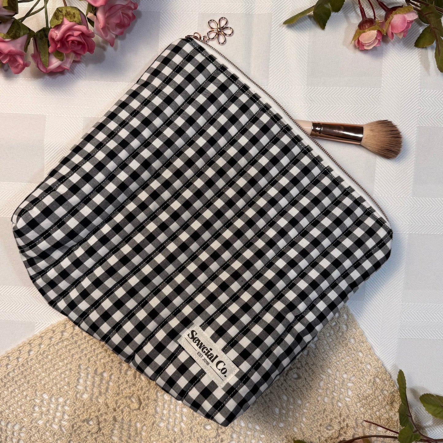 Boxed Pouch - Black Gingham