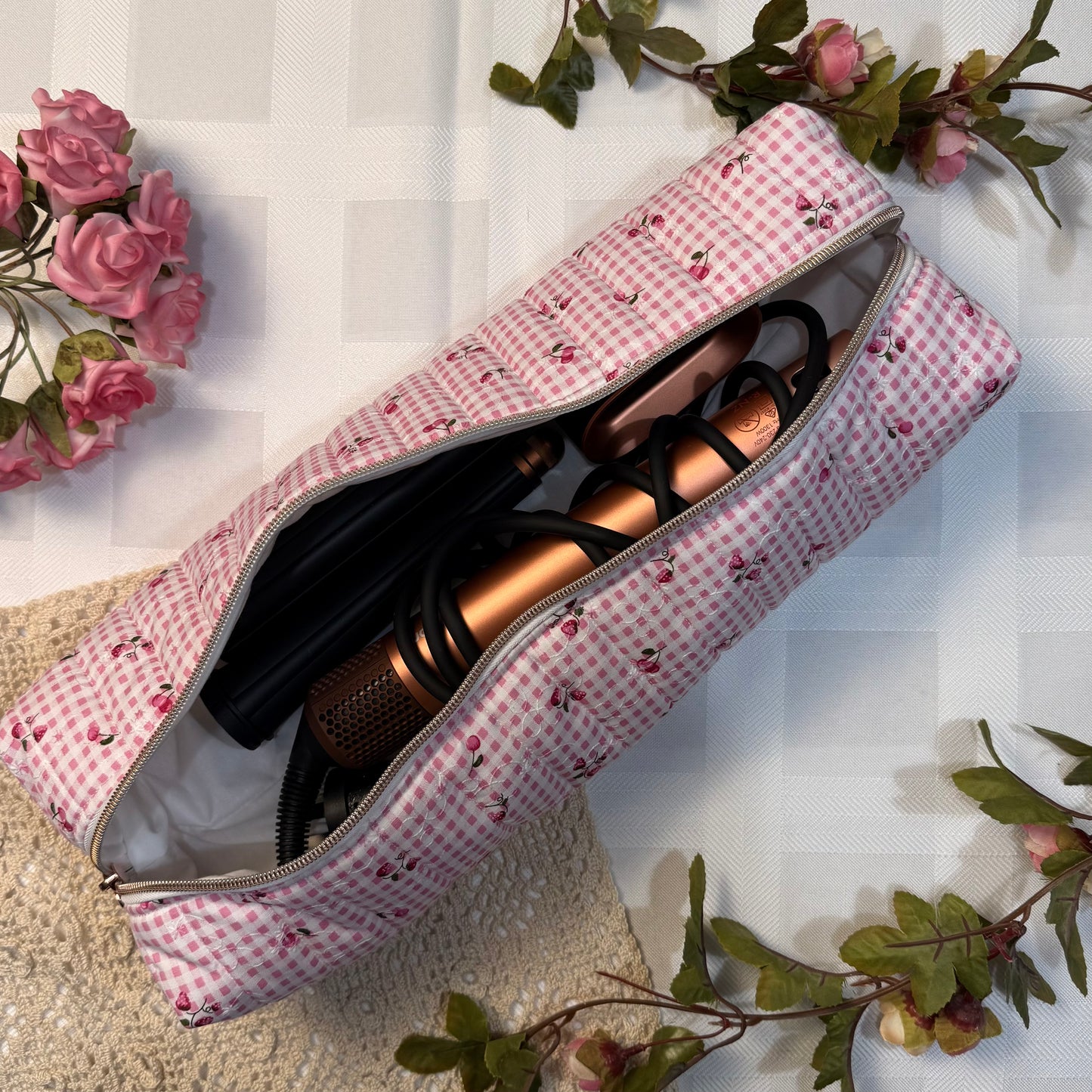 Hair Tools Pouch - Strawberry & Cherry