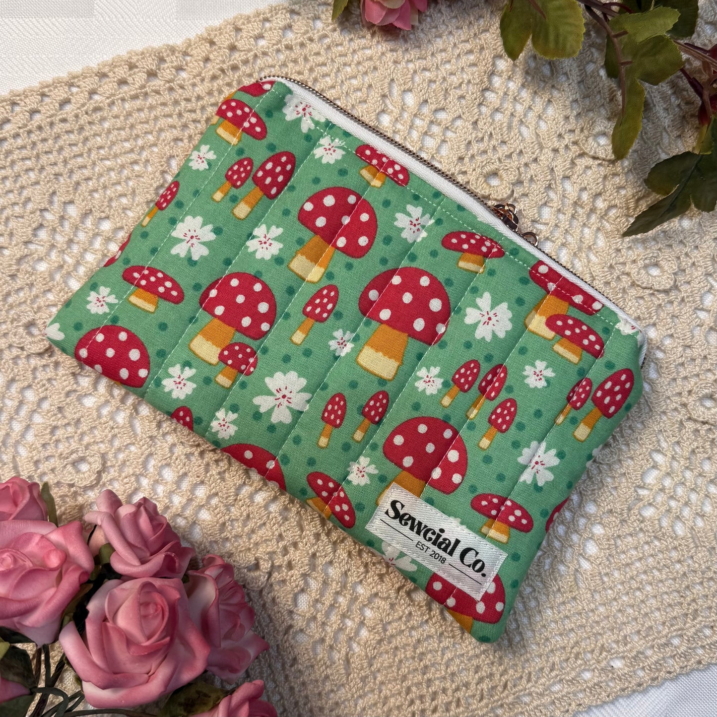 Small Pouch - Bright Mushroom