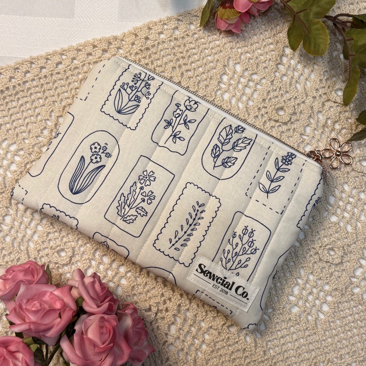 Small Pouch - Flower Stamp