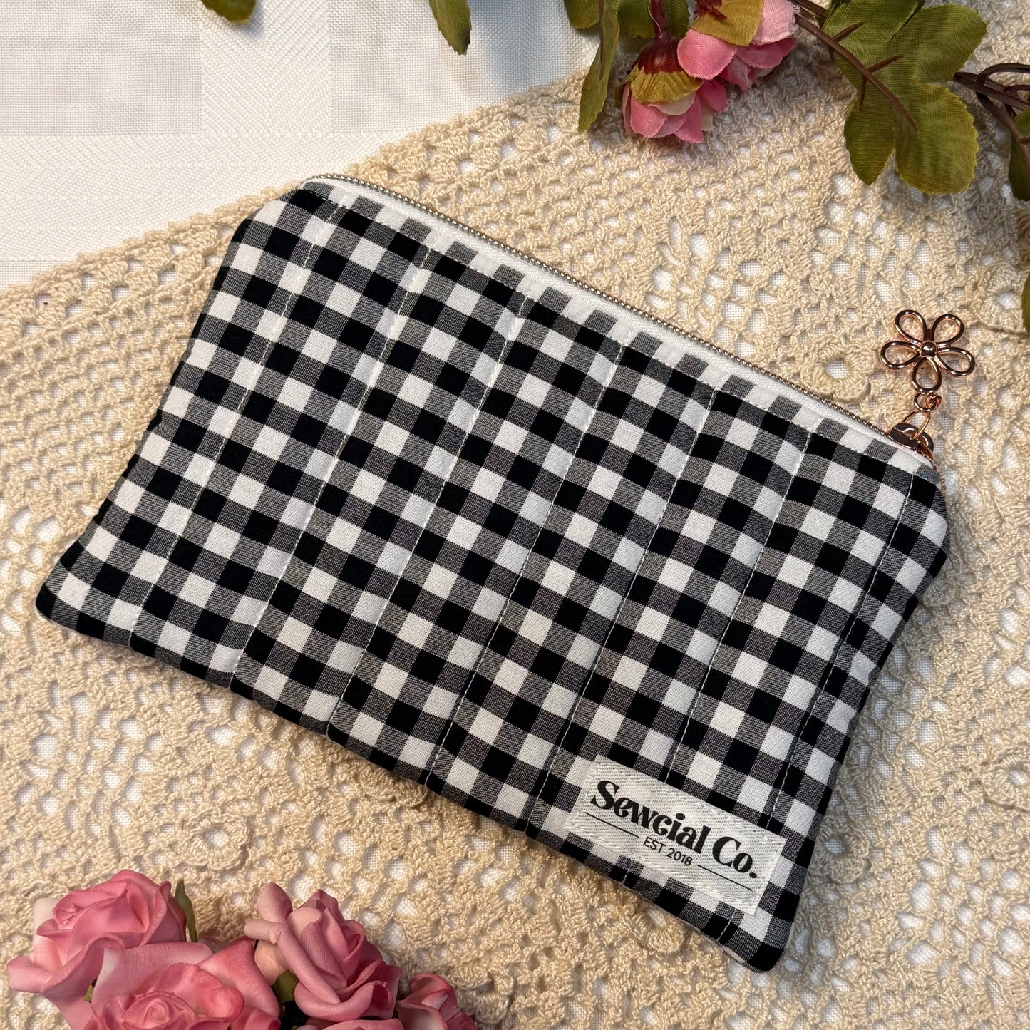 Small Pouch - Black Gingham