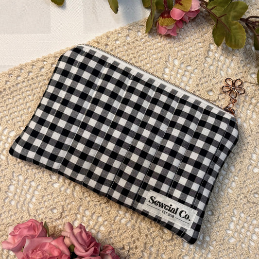 Small Pouch - Black Gingham