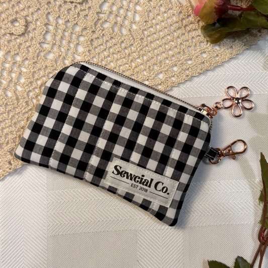 Keyring Pouch - Black Gingham