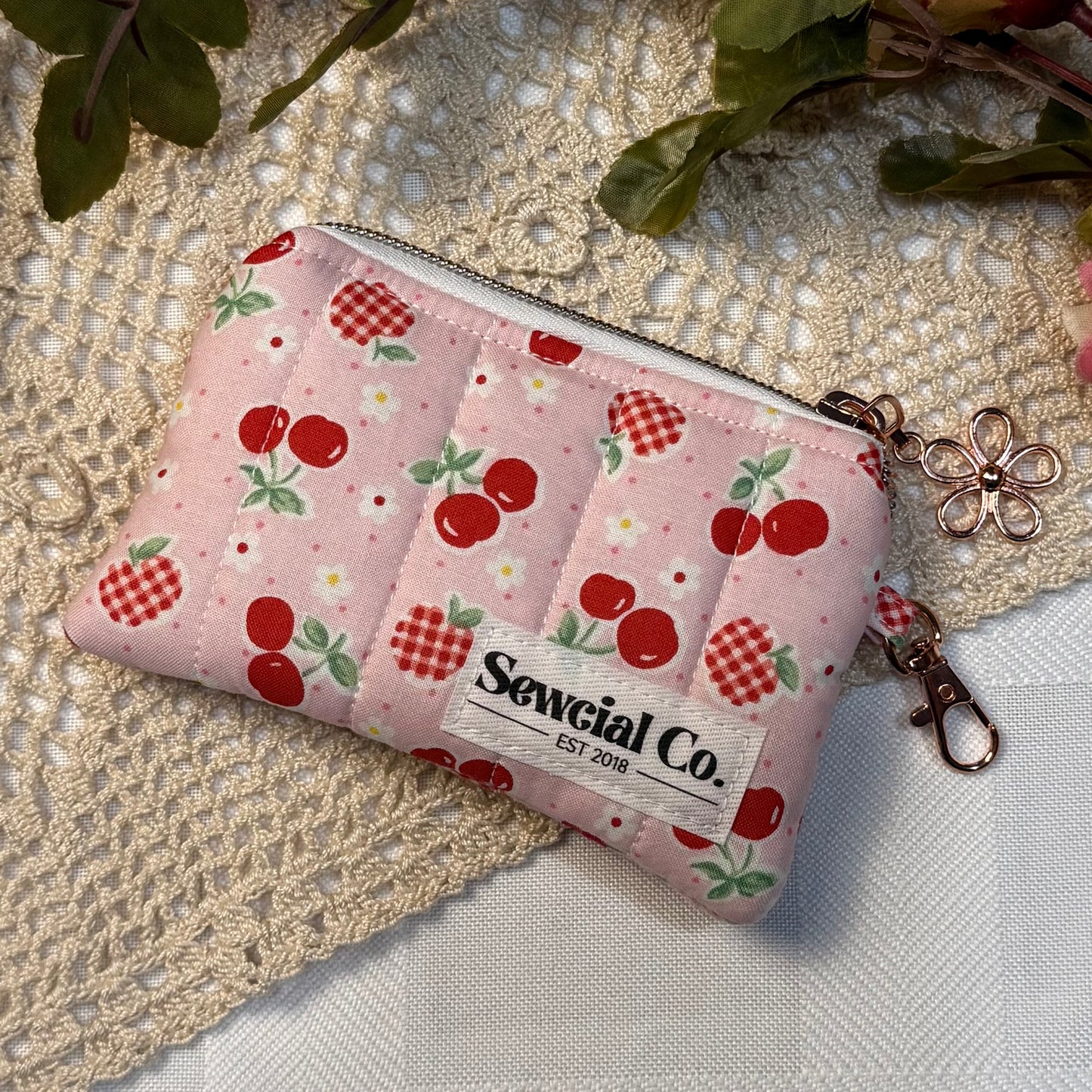 Keyring Pouch - Cherry & Apple