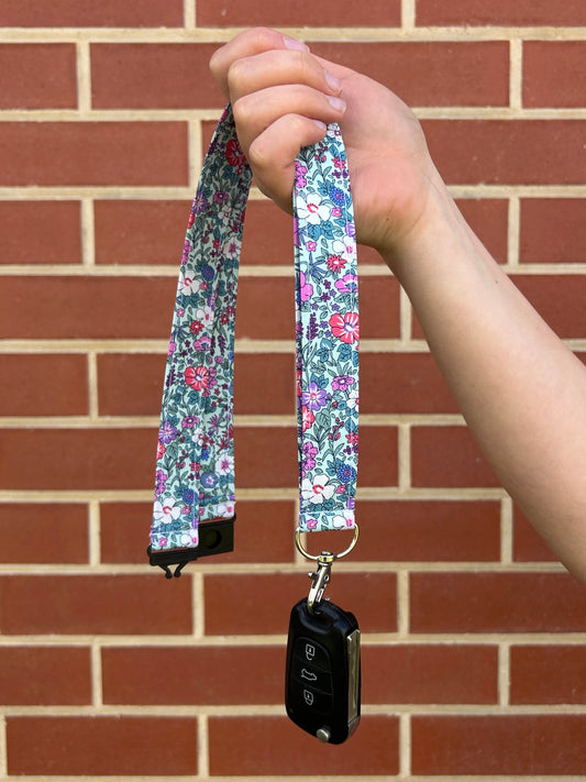 Fabric Lanyard - Purple Floral