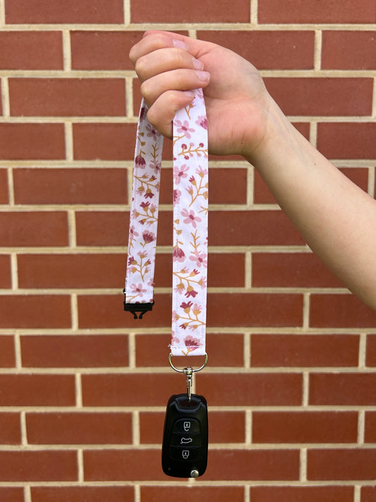 Fabric Lanyard - Baby Pink Floral