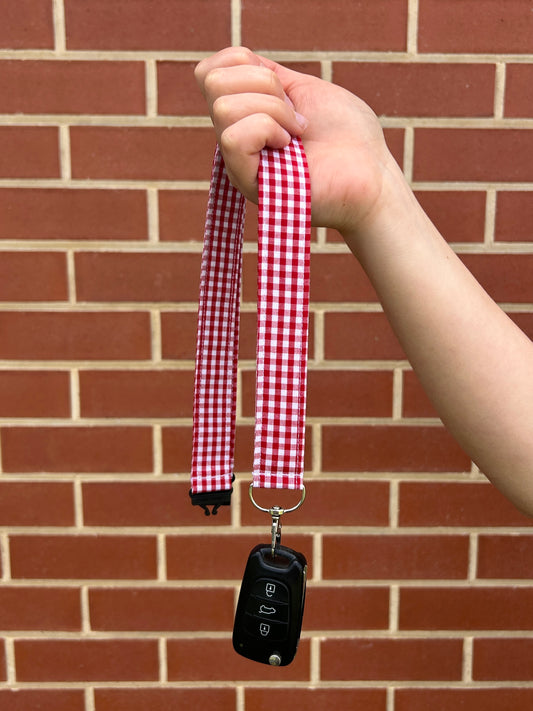 Fabric Lanyard - Red Gingham