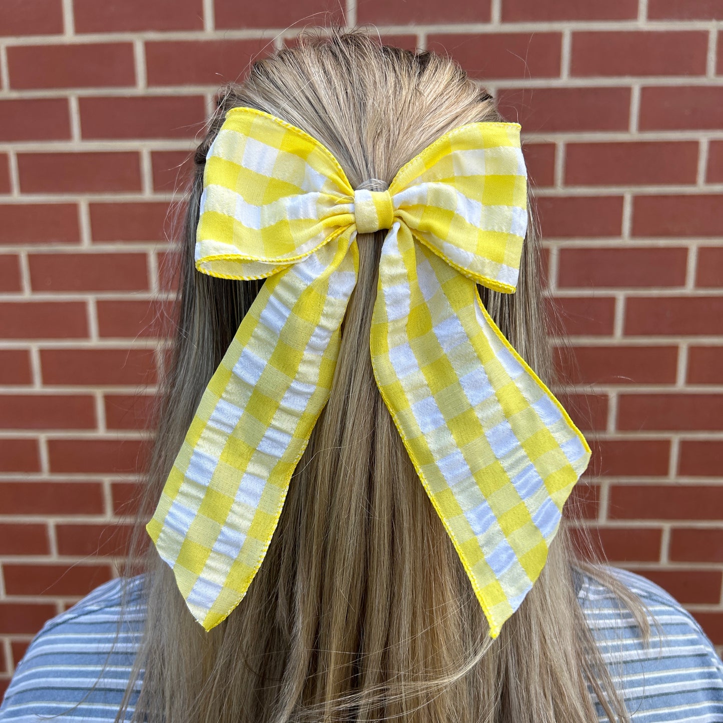 Ribbon Bow - Yellow Gingham