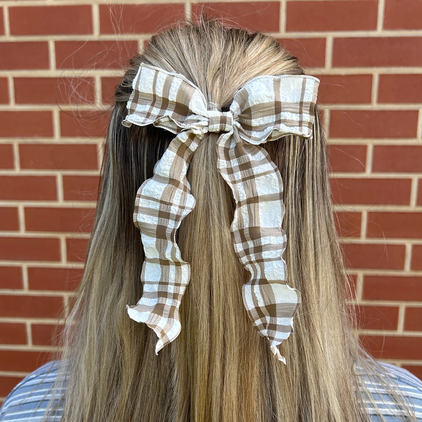 Ribbon Bow - Brown Gingham