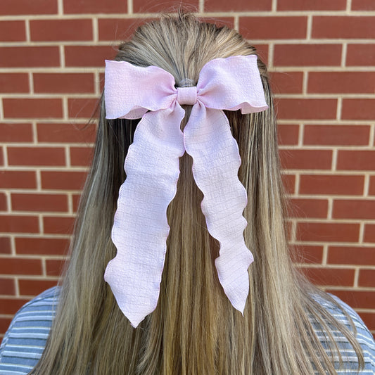 Ribbon Bow - Light Pink Wave