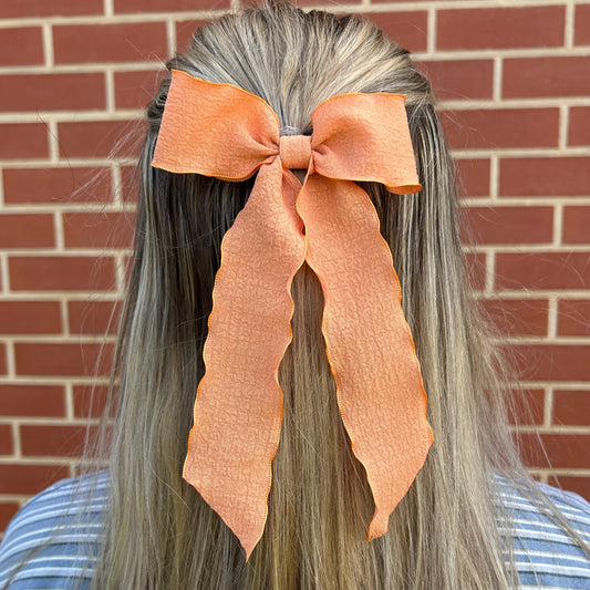 Ribbon Bow - Orange Wave