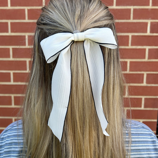 Ribbon Bow - White Shimmer