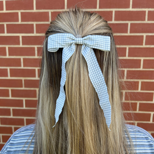 Ribbon Bow - Green Gingham