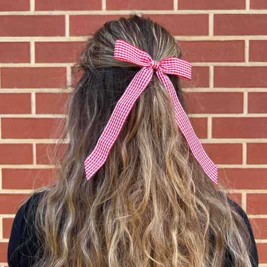 Ribbon Bow - Red Gingham