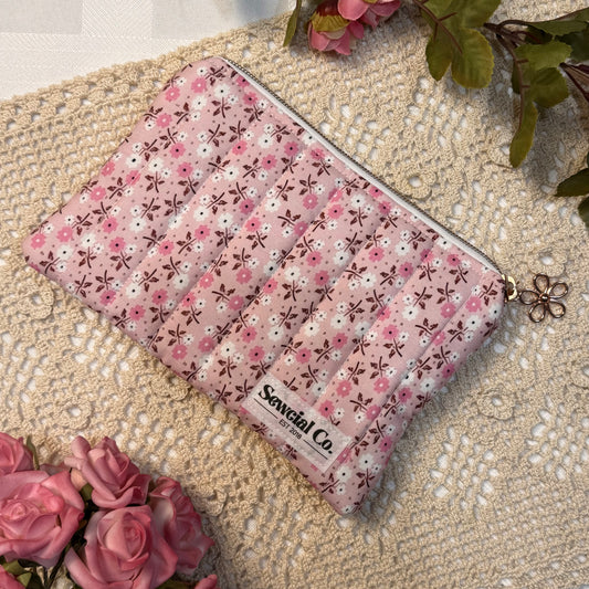Small Pouch - Pink & White Floral