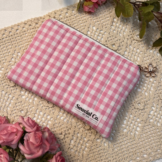 Small Pouch - Pink Gingham