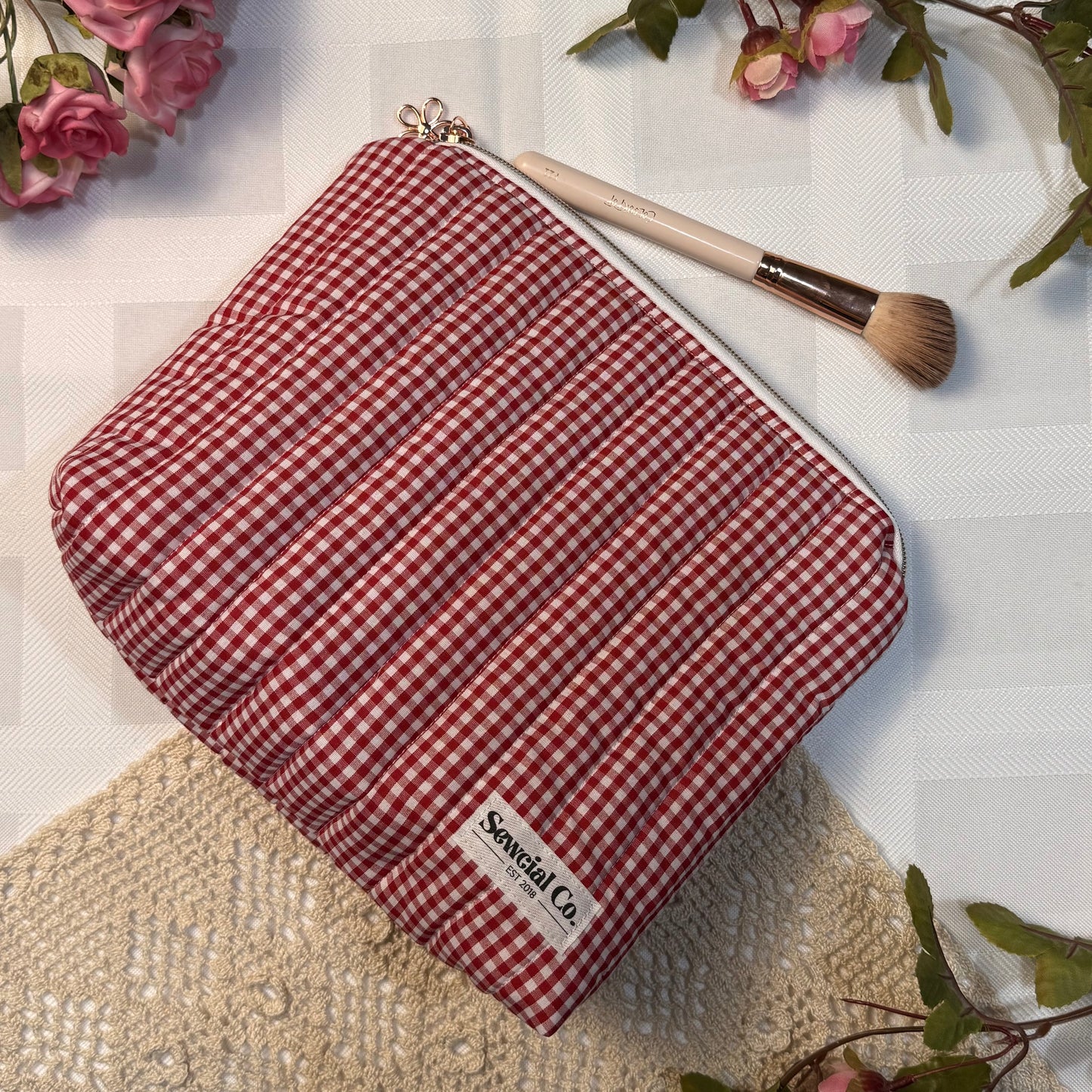 Boxed Pouch - Red Gingham
