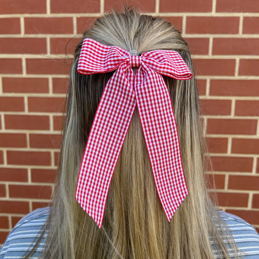 Ribbon Bow - Red Gingham (T)