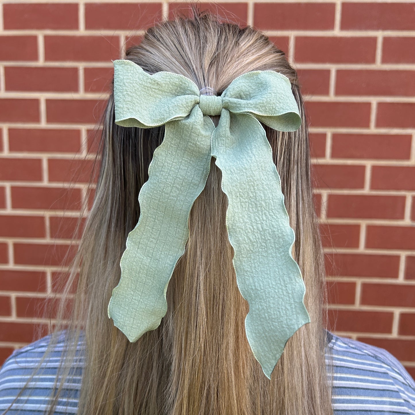 Ribbon Bow - Sage Wave
