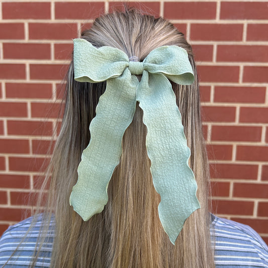Ribbon Bow - Sage Wave