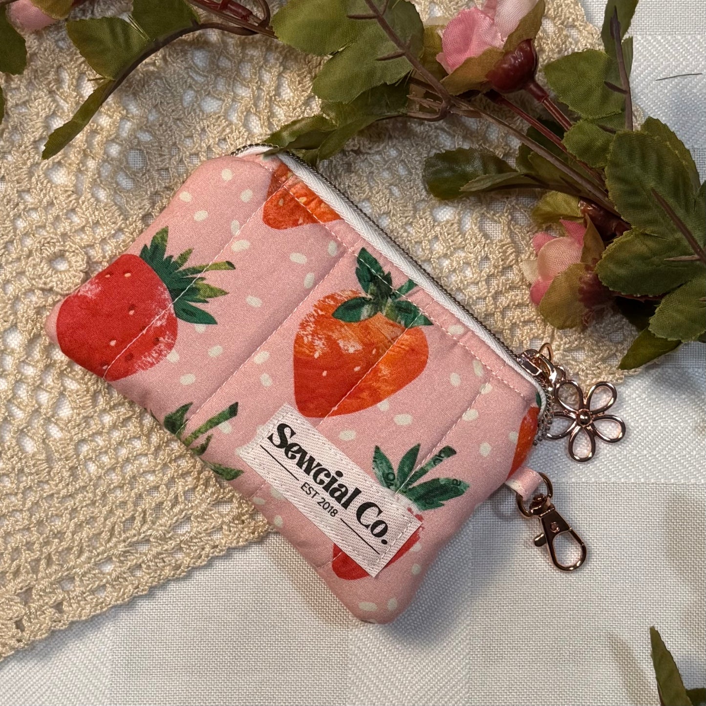 Keyring Pouch - Bright Strawberry